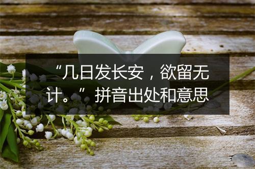 “几日发长安，欲留无计。”拼音出处和意思