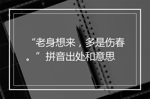 “老身想来，多是伤春。”拼音出处和意思