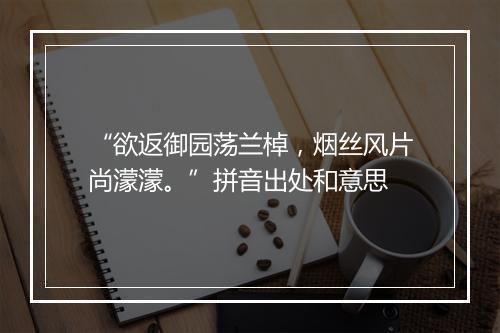 “欲返御园荡兰棹，烟丝风片尚濛濛。”拼音出处和意思