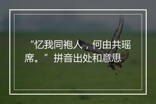 “忆我同袍人，何由共瑶席。”拼音出处和意思