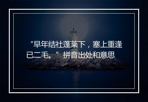 “早年结社蓬莱下，塞上重逢已二毛。”拼音出处和意思