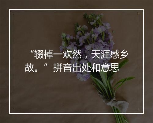 “辍棹一欢然，天涯感乡故。”拼音出处和意思