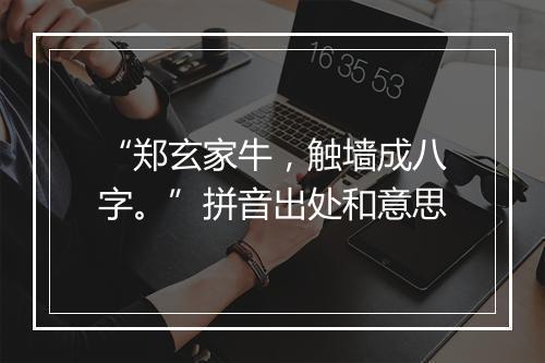 “郑玄家牛，触墙成八字。”拼音出处和意思