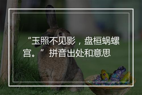 “玉照不见影，盘桓蜗螺宫。”拼音出处和意思