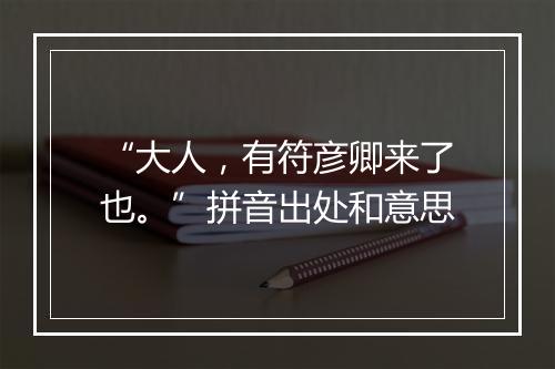 “大人，有符彦卿来了也。”拼音出处和意思