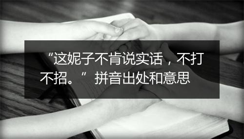 “这妮子不肯说实话，不打不招。”拼音出处和意思