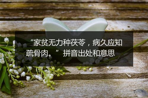 “家贫无力种茯苓，病久应知疏骨肉。”拼音出处和意思