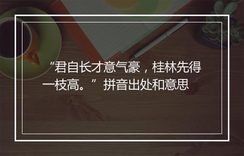 “君自长才意气豪，桂林先得一枝高。”拼音出处和意思