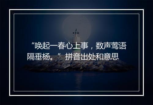 “唤起一春心上事，数声莺语隔垂杨。”拼音出处和意思