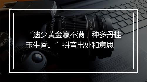 “遗少黄金籯不满，种多丹桂玉生香。”拼音出处和意思