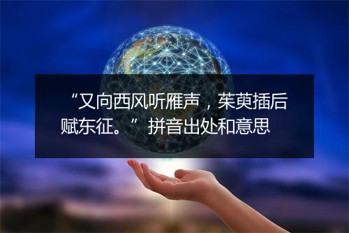 “又向西风听雁声，茱萸插后赋东征。”拼音出处和意思