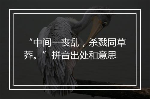 “中间一丧乱，杀戮同草莽。”拼音出处和意思