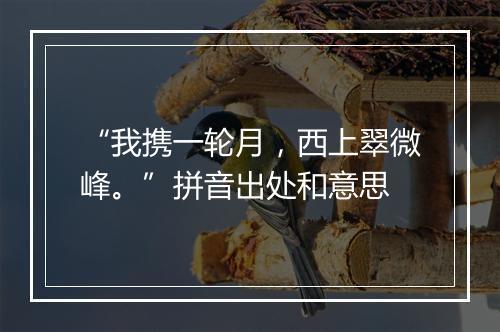 “我携一轮月，西上翠微峰。”拼音出处和意思