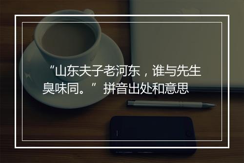 “山东夫子老河东，谁与先生臭味同。”拼音出处和意思