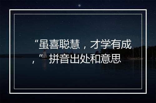 “虽喜聪慧，才学有成，”拼音出处和意思