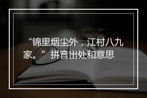 “锦里烟尘外，江村八九家。”拼音出处和意思