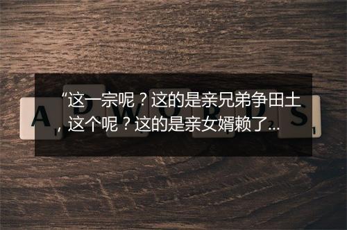 “这一宗呢？这的是亲兄弟争田土，这个呢？这的是亲女婿赖了家私。”拼音出处和意思