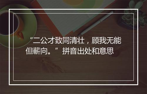 “二公才致同清壮，顾我无能但蕲向。”拼音出处和意思