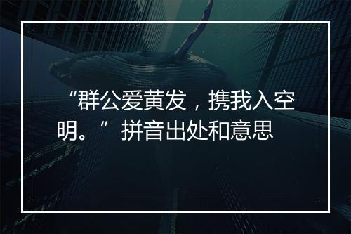 “群公爱黄发，携我入空明。”拼音出处和意思