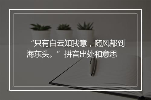 “只有白云知我意，随风都到海东头。”拼音出处和意思