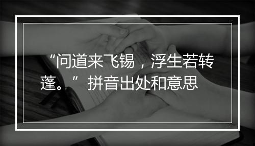 “问道来飞锡，浮生若转蓬。”拼音出处和意思