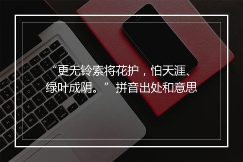 “更无铃索将花护，怕天涯、绿叶成阴。”拼音出处和意思