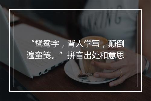 “鸳鸯字，背人学写，颠倒遍蛮笺。”拼音出处和意思