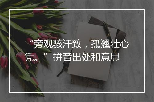 “旁观骇汗致，孤翘壮心凭。”拼音出处和意思