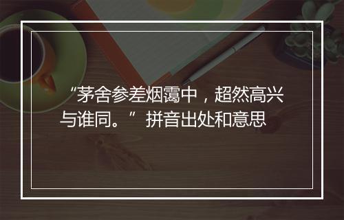 “茅舍参差烟霭中，超然高兴与谁同。”拼音出处和意思