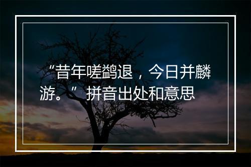 “昔年嗟鹢退，今日并麟游。”拼音出处和意思