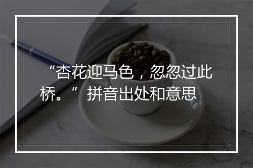 “杏花迎马色，忽忽过此桥。”拼音出处和意思