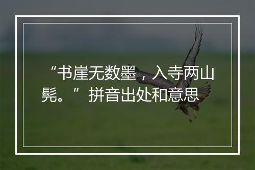 “书崖无数墨，入寺两山髡。”拼音出处和意思