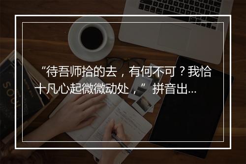 “待吾师拾的去，有何不可？我恰十凡心起微微动处，”拼音出处和意思