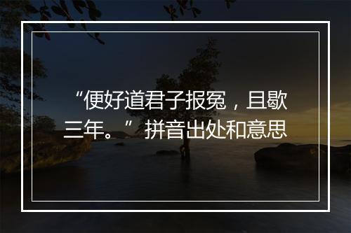 “便好道君子报冤，且歇三年。”拼音出处和意思