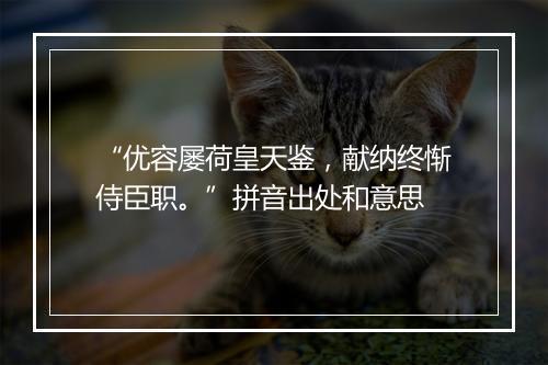 “优容屡荷皇天鉴，献纳终惭侍臣职。”拼音出处和意思