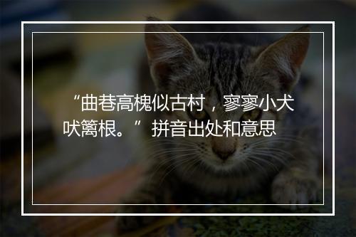 “曲巷高槐似古村，寥寥小犬吠篱根。”拼音出处和意思