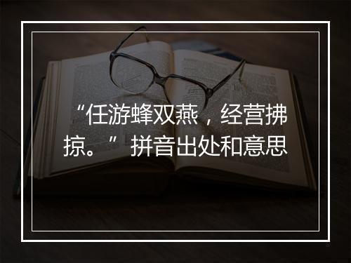 “任游蜂双燕，经营拂掠。”拼音出处和意思