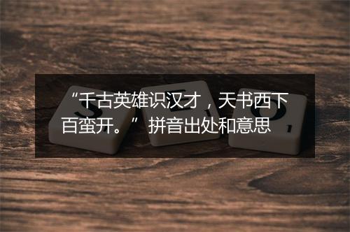 “千古英雄识汉才，天书西下百蛮开。”拼音出处和意思