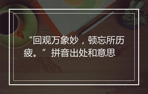 “回观万象妙，顿忘所历疲。”拼音出处和意思