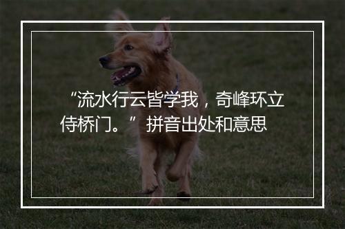 “流水行云皆学我，奇峰环立侍桥门。”拼音出处和意思